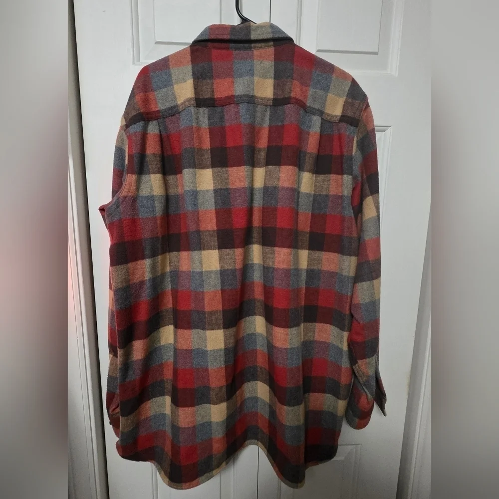 LL Bean Mens Chamois Shirt Traditional Fit Cloth Plaid Size XL